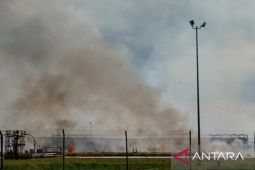 Lahan cluster 1 PT PGE di Aceh Utara terbakar saat pekerja bakar rumput