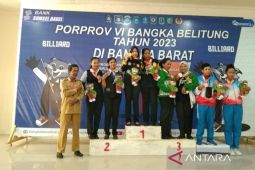 Bangka Barat juara umum cabor billiard Porprov VI Babel
