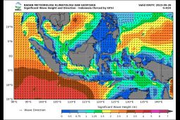Waspadai gelombang tinggi hingga 4 meter di perairan Indonesia