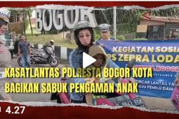 Satlantas Polresta Bogor Kota bagikan sabuk pengaman anak