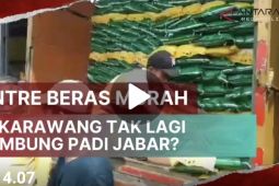 Antre beras murah di Karawang