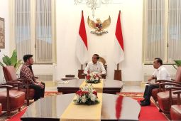 Presiden Jokowi terima kedatangan Syahrul Yasin Limpo di Istana Merdeka