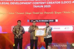 Menkumham anugerahkan 57 anggota JDIHN terbaik tahun 2023