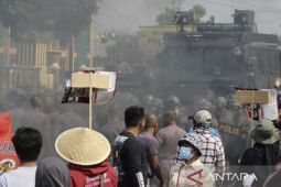 Polres Metro Lampung gelar simulasi Sispamkota jaga kondusivitas Pemilu 2024