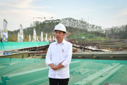 Presiden Jokowi tinjau pembangunan Sumbu Kebangsaan IKN
