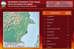 Jumlah titik panas di Kaltim  terus menurun