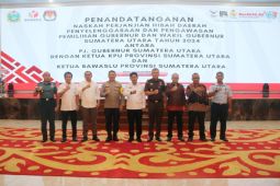 Pemprov Sumut, KPU dan Bawaslu  teken NPHD Pilkada 2024