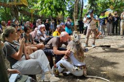 Wayang Gong hibur mahasiswa Australia di Pasar Budaya Desa Balida