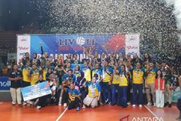 Tim Petrokimia Gresik putri juara Livoli Divisi Utama 2023