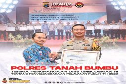 Polres Tanah Bumbu raih penghargaan dari Ombudsman Kalsel