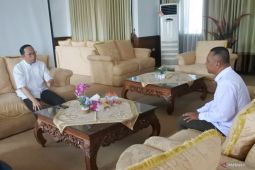 Bupati Bangka Tengah Terima Kunjungan Kabiro Antara Babel