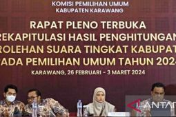 KPU Karawang mulai lakukan rekapitulasi hasil penghitungan suara pemilu