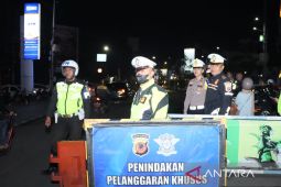 Puluhan sepeda motor disita petugas gabungan pada operasi penertiban di Sukabumi