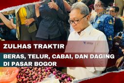 Zulhas traktir beras, telor, cabai, dan daging di Pasar Bogor