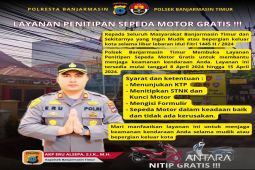 ARUS MUDIK - Polsek Banjarmasin Timur terima penitipan sepeda motor gratis saat mudik