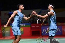 Fajar/Rian gandakan keunggulan Indonesia atas Inggris di piala Thomas 2024