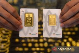 Harga emas Antam kembali turun Rp5.000 per gram