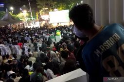 Warga Tapin antusias "nobar" Indonesia pada semifinal Piala Asia U-23
