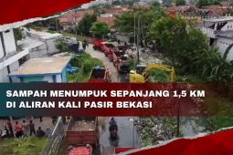 Sampah menumpuk sepanjang 1,5km di aliran Kali Pasir Bekasi