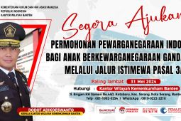 Pendaftaran jalur istimewa anak berkewarganegaraan ganda ditutup