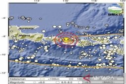 Gempa bumi magnitudo 5,5 di Sumbawa NTB terasa di Denpasar Bali