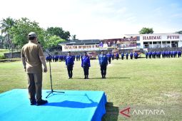 Puluhan petugas damkar Aceh Tamiang digembleng marinir