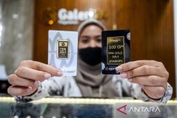 Harga emas Antam naik Rp6.000 jadi Rp1,333 juta per gram