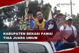 Kabuparen Bekasi pawai tiga piala juara umum