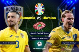 Rumania menang telak 3-0 atas Ukraina di pembukaan Piala Eropa Grup E