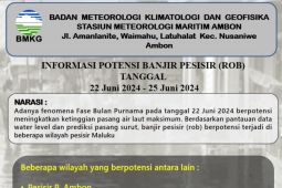 BMKG imbau warga waspada potensi banjir rob di  lima wilayah Maluku