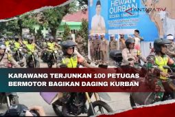 Karawang terjunkan 100 petugas bermotor bagikan daging kurban