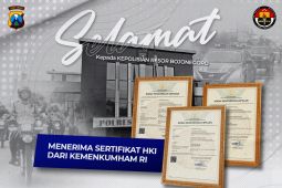 Polres Bojonegoro terima tiga sertifikat HKI dari Kemenkumham
