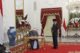 Presiden Joko Widodo terima kunjungan Grand Syekh Al-Azhar di Istana Merdeka