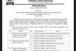 Ini tiga besar pejabat yang lulus seleksi JPT Pemerintah Aceh