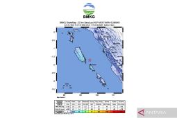 BMKG: Gempa 5,7 magnitudo di Kepulauan Mentawai tak berpotensi tsunami