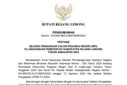 Pemkab Rejang Lebong buka seleksi CPNS untuk 50 formasi