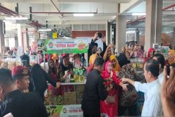 Ratusan pedagang-pembeli Pasar Godean Sleman "serbu" Presiden Jokowi