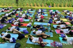 Berbagai komunitas ikuti "Yoga in the Park 2024"