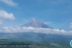 Semeru erupsi dengan letusan setinggi 500 meter di atas puncak