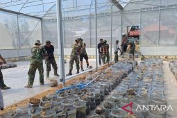 Kodim Lamongan manfaatkan limbah galon untuk tanam padi "green house"