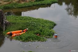 Menyingkirkan sampah sungai di Madiun