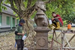 BPK wilayah XX konservasi meriam Benteng Belgica dan Patung Willem III di Banda
