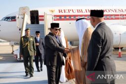 Presiden Prabowo tiba di Abu Dhabi dan sempat dikawal pesawat tempur