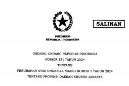 Presiden Prabowo teken UU perubahan nomenklatur jabatan Daerah Khusus Jakarta