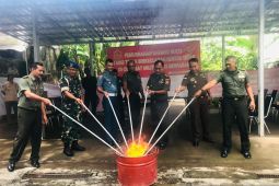 Otmil Denpasar musnahkan narkoba dan barang bukti penyerangan satpol PP