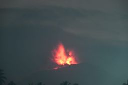 Gunung Ibu kembali meluncurkan sinar api setinggi 300 meter