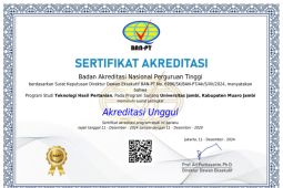 Prodi Teknologi Hasil Pertanian Unja raih akreditasi unggul