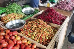 Harga bahan pokok di pasar Tanjungpandan stabil