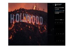 "Landmark" ikonik Hollywood dilalap api, benarkah?