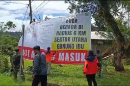 BNPB pasang sirene-rambu peringatan erupsi Gunung Ibu di enam desa